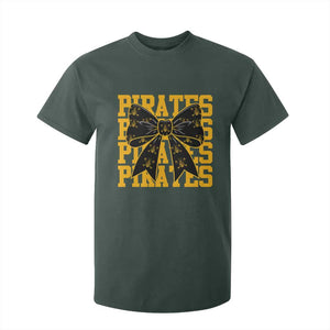 Pirates Coquette Bow T Shirt For Kid Retro Sports Style Pirate Skull TS10 Dark Forest Green Print Your Wear