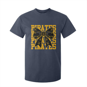 Pirates Coquette Bow T Shirt For Kid Retro Sports Style Pirate Skull TS10 Navy Print Your Wear