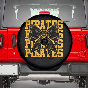 Pirates Coquette Bow Spare Tire Cover Retro Sports Style Pirate Skull TS10 Black Print Your Wear