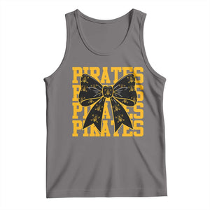 Pirates Coquette Bow Tank Top Retro Sports Style Pirate Skull TS10 Deep Heather Print Your Wear