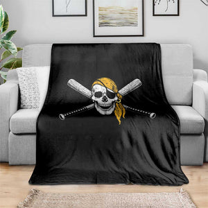 Baseball Pirate Skull Throw Blanket Retro Vintage Cross Baseball Bats TS10 Print Your Wear