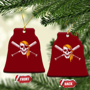 Baseball Pirate Skull Ceramic Ornament Retro Vintage Cross Baseball Bats TS10 Print Your Wear