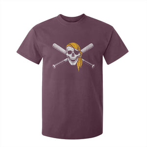 Baseball Pirate Skull T Shirt For Kid Retro Vintage Cross Baseball Bats TS10 Maroon Print Your Wear
