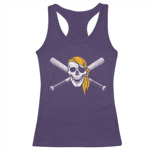 Baseball Pirate Skull Racerback Tank Top Retro Vintage Cross Baseball Bats TS10 Purple Print Your Wear