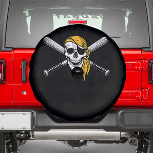 Baseball Pirate Skull Spare Tire Cover Retro Vintage Cross Baseball Bats TS10 Black Print Your Wear