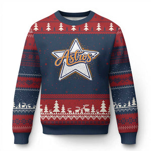 Vintage Astro Script Name Sports Style Ugly Christmas Sweater Retro Baseball Fans TS10 Navy Red Print Your Wear