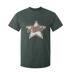 Vintage Astro Script Name Sports Style T Shirt For Kid Retro Baseball Fans TS10 Dark Forest Green Print Your Wear