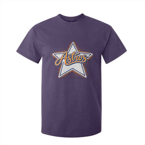 Vintage Astro Script Name Sports Style T Shirt For Kid Retro Baseball Fans TS10 Purple Print Your Wear