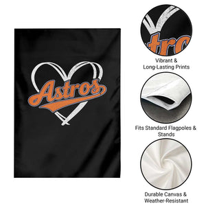 Vintage Astro Name Sports Style Garden Flag Varsity Script Vintage Baseball Heart Graphic TS10 Print Your Wear