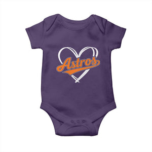Vintage Astro Name Sports Style Baby Onesie Varsity Script Vintage Baseball Heart Graphic TS10 Purple Print Your Wear
