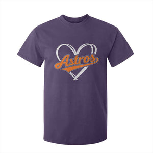 Vintage Astro Name Sports Style T Shirt For Kid Varsity Script Vintage Baseball Heart Graphic TS10 Purple Print Your Wear