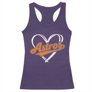Vintage Astro Name Sports Style Racerback Tank Top Varsity Script Vintage Baseball Heart Graphic TS10 Purple Print Your Wear