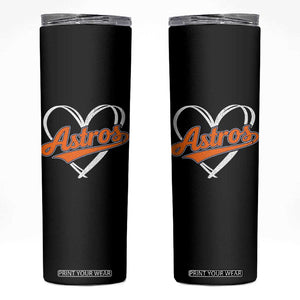 Vintage Astro Name Sports Style Skinny Tumbler Varsity Script Vintage Baseball Heart Graphic TS10 Black Print Your Wear