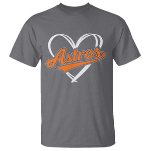 Vintage Astro Name Sports Style T Shirt Varsity Script Vintage Baseball Heart Graphic TS10 Charcoal Print Your Wear