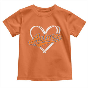 Vintage Astro Name Sports Style Toddler T Shirt Varsity Script Vintage Baseball Heart Graphic TS10 Orange Print Your Wear