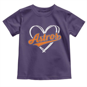 Vintage Astro Name Sports Style Toddler T Shirt Varsity Script Vintage Baseball Heart Graphic TS10 Purple Print Your Wear
