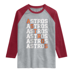 Vintage Astro Last Name Raglan Shirt Retro Baseball Fans Sports Style TS10 Heather Gray Heather Red Print Your Wear