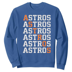 Vintage Astro Last Name Sweatshirt Retro Baseball Fans Sports Style TS10 Royal Blue Print Your Wear