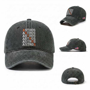 Vintage Astro Last Name Washed Cotton Baseball Cap Retro Baseball Fans Sports Style TS10 Washed Cap Universal Fit Dark Green Print Your Wear