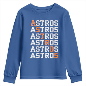 Vintage Astro Last Name Youth Sweatshirt Retro Baseball Fans Sports Style TS10 Royal Blue Print Your Wear