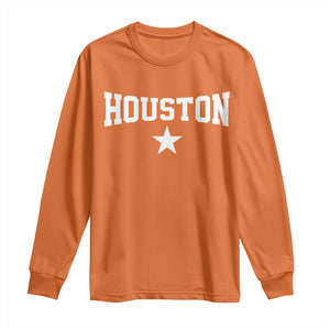 Vintage Houston Long Sleeve Shirt Retro Texas Throwback Athletic Sports Style 80s 90s TS10 Orange Print Your Wear