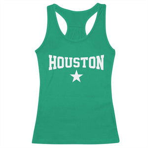 Vintage Houston Racerback Tank Top Retro Texas Throwback Athletic Sports Style 80s 90s TS10 Irish Green Print Your Wear