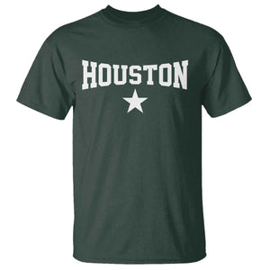 Vintage Houston T Shirt Retro Texas Throwback Athletic Sports Style 80s 90s TS10 Dark Forest Green Print Your Wear