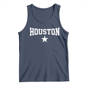 Vintage Houston Tank Top Retro Texas Throwback Athletic Sports Style 80s 90s TS10 Navy Print Your Wear