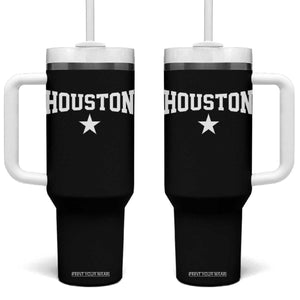 Vintage Houston Tumbler With Handle Retro Texas Throwback Athletic Sports Style 80s 90s TS10 One Size: 40 oz Black Print Your Wear