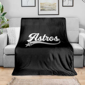 Vintage Astro Script Name Throw Blanket Texas Vintage Sports Jersey Style 80s 90s TS10 Print Your Wear