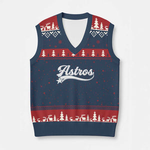Vintage Astro Script Name V-Neck Knit Sweater Vest Texas Vintage Sports Jersey Style 80s 90s TS10 Navy Red Print Your Wear