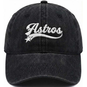 Vintage Astro Script Name Washed Cotton Baseball Cap Texas Vintage Sports Jersey Style 80s 90s TS10 Print Your Wear