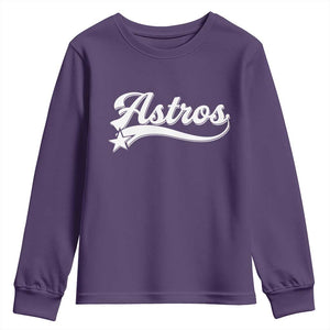 Vintage Astro Script Name Youth Sweatshirt Texas Vintage Sports Jersey Style 80s 90s TS10 Purple Print Your Wear