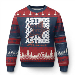 Vintage Astro Last Name Ugly Christmas Sweater Baseball Fan Graphic TS10 Navy Red Print Your Wear