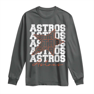 Vintage Astro Last Name Long Sleeve Shirt Baseball Fan Graphic TS10 Dark Heather Print Your Wear