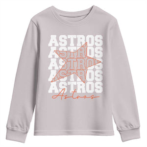 Vintage Astro Last Name Youth Sweatshirt Baseball Fan Graphic TS10 Ice Gray Print Your Wear