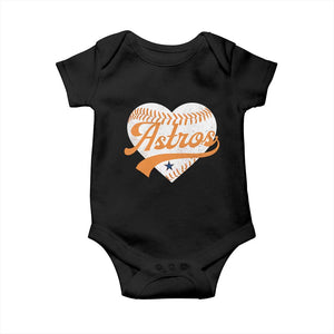 Retro Astro Script Name Baby Onesie Baseball Heart Vintage Sports Fans TS10 Black Print Your Wear