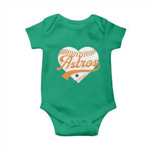 Retro Astro Script Name Baby Onesie Baseball Heart Vintage Sports Fans TS10 Irish Green Print Your Wear