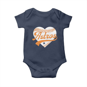 Retro Astro Script Name Baby Onesie Baseball Heart Vintage Sports Fans TS10 Navy Print Your Wear