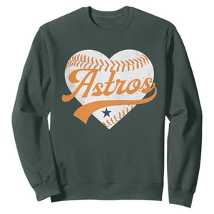 Retro Astro Script Name Sweatshirt Baseball Heart Vintage Sports Fans TS10 Dark Forest Green Print Your Wear