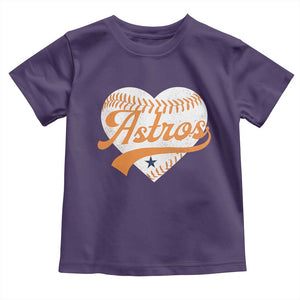 Retro Astro Script Name Toddler T Shirt Baseball Heart Vintage Sports Fans TS10 Purple Print Your Wear