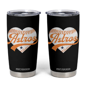 Retro Astro Script Name Tumbler Cup Baseball Heart Vintage Sports Fans TS10 Black Print Your Wear