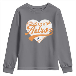 Retro Astro Script Name Youth Sweatshirt Baseball Heart Vintage Sports Fans TS10 Charcoal Print Your Wear
