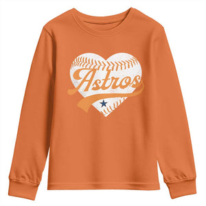 Retro Astro Script Name Youth Sweatshirt Baseball Heart Vintage Sports Fans TS10 Orange Print Your Wear