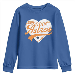Retro Astro Script Name Youth Sweatshirt Baseball Heart Vintage Sports Fans TS10 Royal Blue Print Your Wear