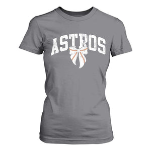 Retro Astro Varsity Name T Shirt For Women Baseball Coquette Bow TS10 Charcoal Print Your Wear