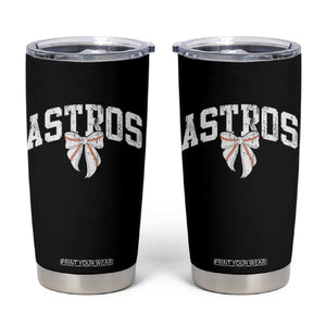 Retro Astro Varsity Name Tumbler Cup Baseball Coquette Bow TS10 Black Print Your Wear
