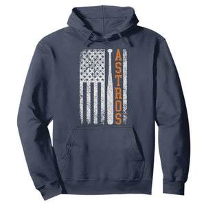Vintage Astro Hoodie Last Name Baseball American Flag Retro Style 70s 80s 90s TS10 Navy Print Your Wear