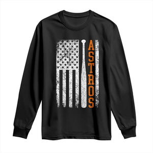 Vintage Astro Long Sleeve Shirt Last Name Baseball American Flag Retro Style 70s 80s 90s TS10 Black Print Your Wear