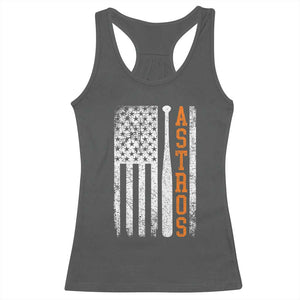 Vintage Astro Racerback Tank Top Last Name Baseball American Flag Retro Style 70s 80s 90s TS10 Dark Heather Print Your Wear